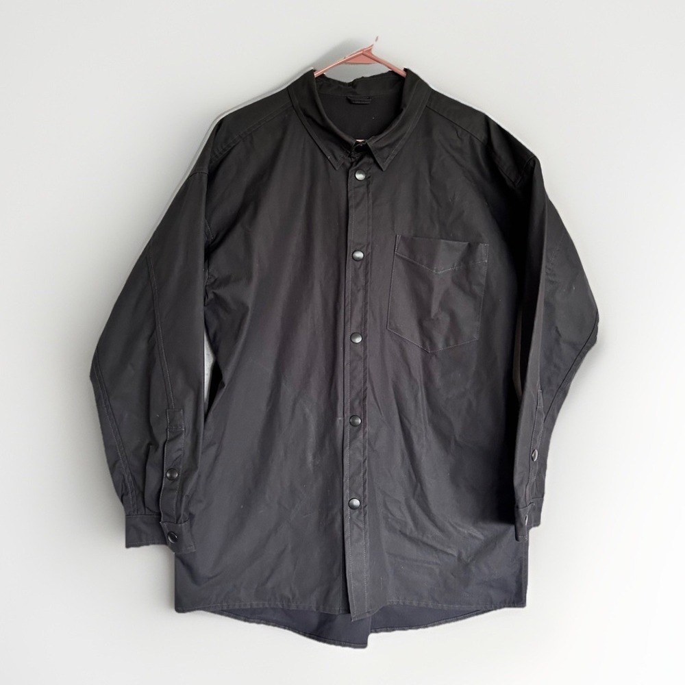 Stutterheim Mens Lerum Rain Shirt Jacket Black Casual Minimalist Commuter Men L